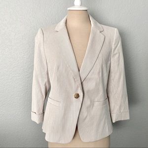 COPY - Ann Taylor Beige & White Pinstripe Blazer Sz 6 NWT